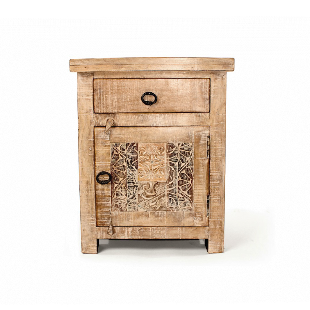Beistellschrank 'Sharina', aus Mangoholz, braun, H 60 cm, B 50 cm, T 40 cm