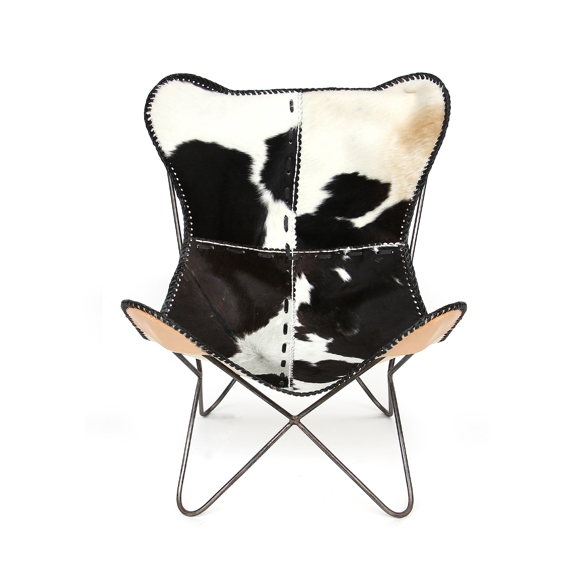 Lounger 'Sam', schwarz-weiß, vernickelt, T 70 cm, B 76 cm, H 92 cm