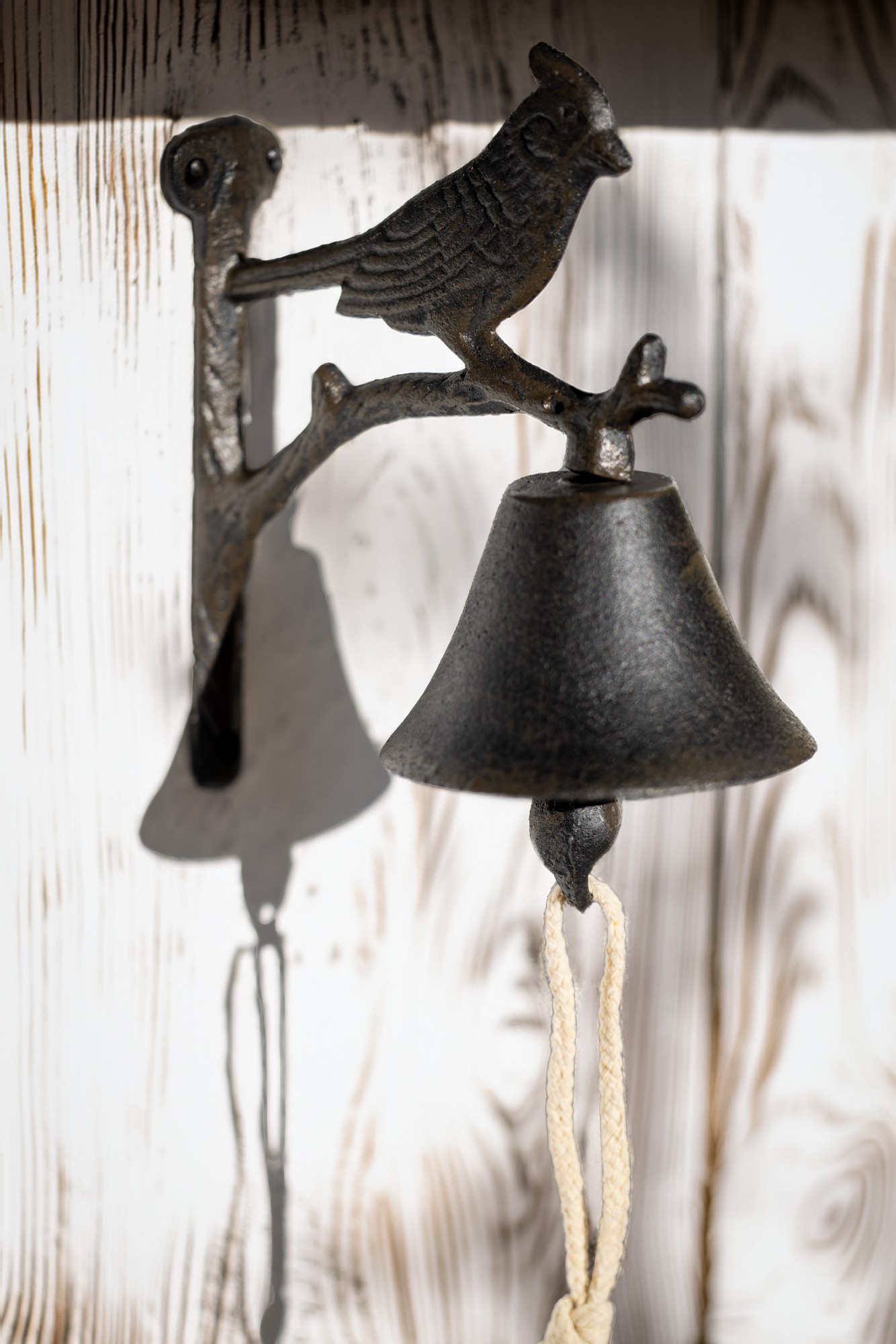 Türglocke 'L'Oiseau' aus Gusseisen, B 18 cm, T 10 cm, H 19,5 cm