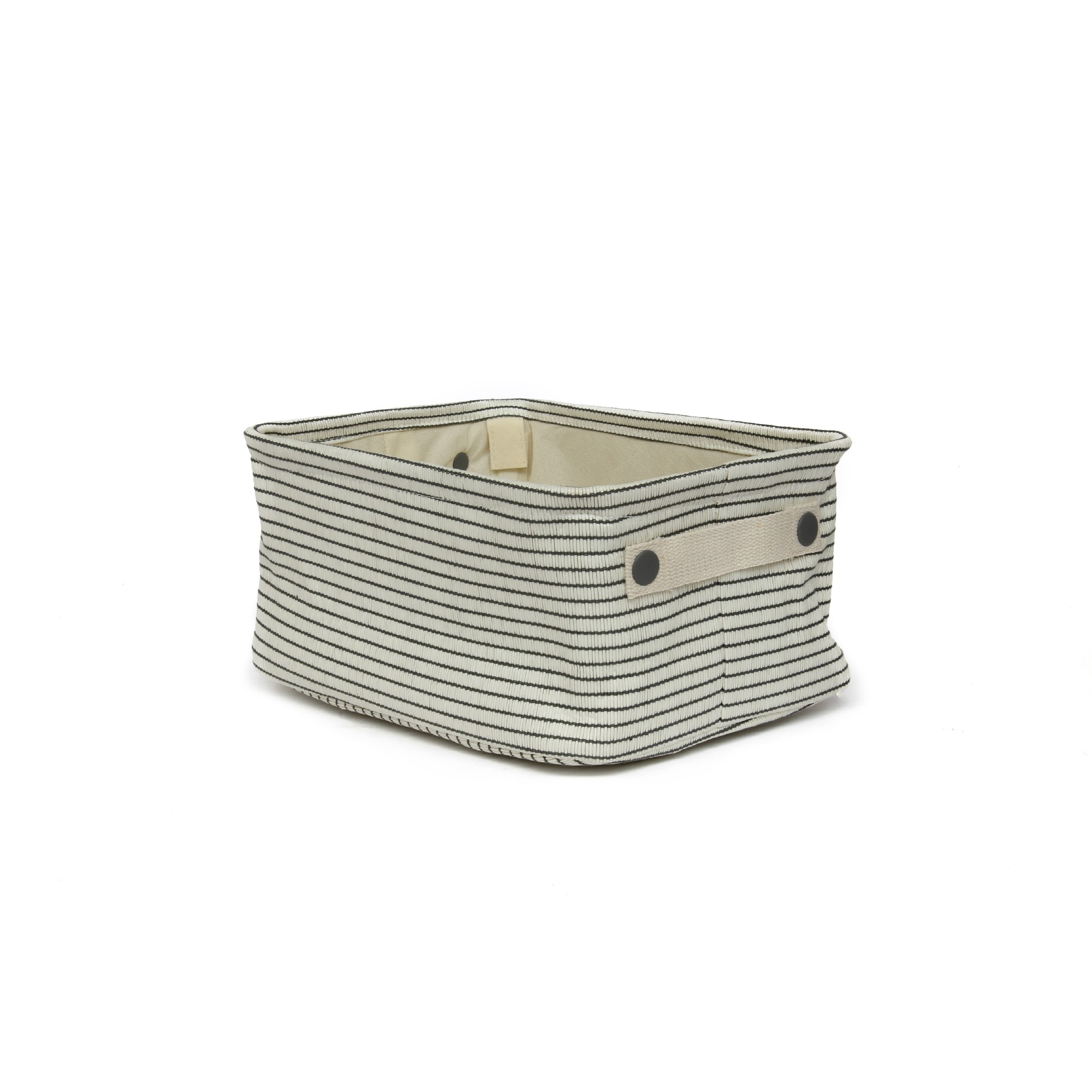 Aufbewahrungskorb 'Lokeren' S, creme, grau, T 21 cm, B 34 cm, H 16 cm