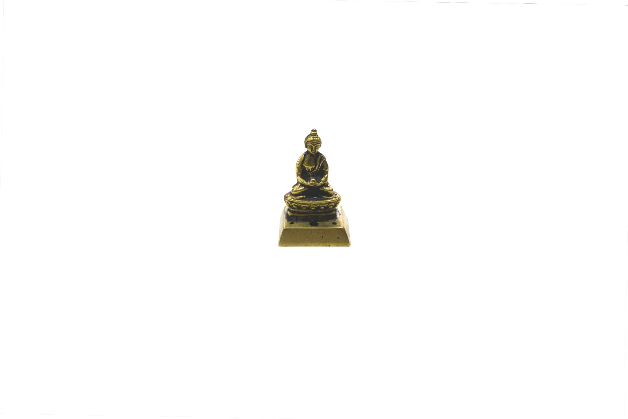 Räucherstäbchenhalter 'Buddha', gold, schwarz, T 3,5 cm, B 5 cm, H 8,5 cm