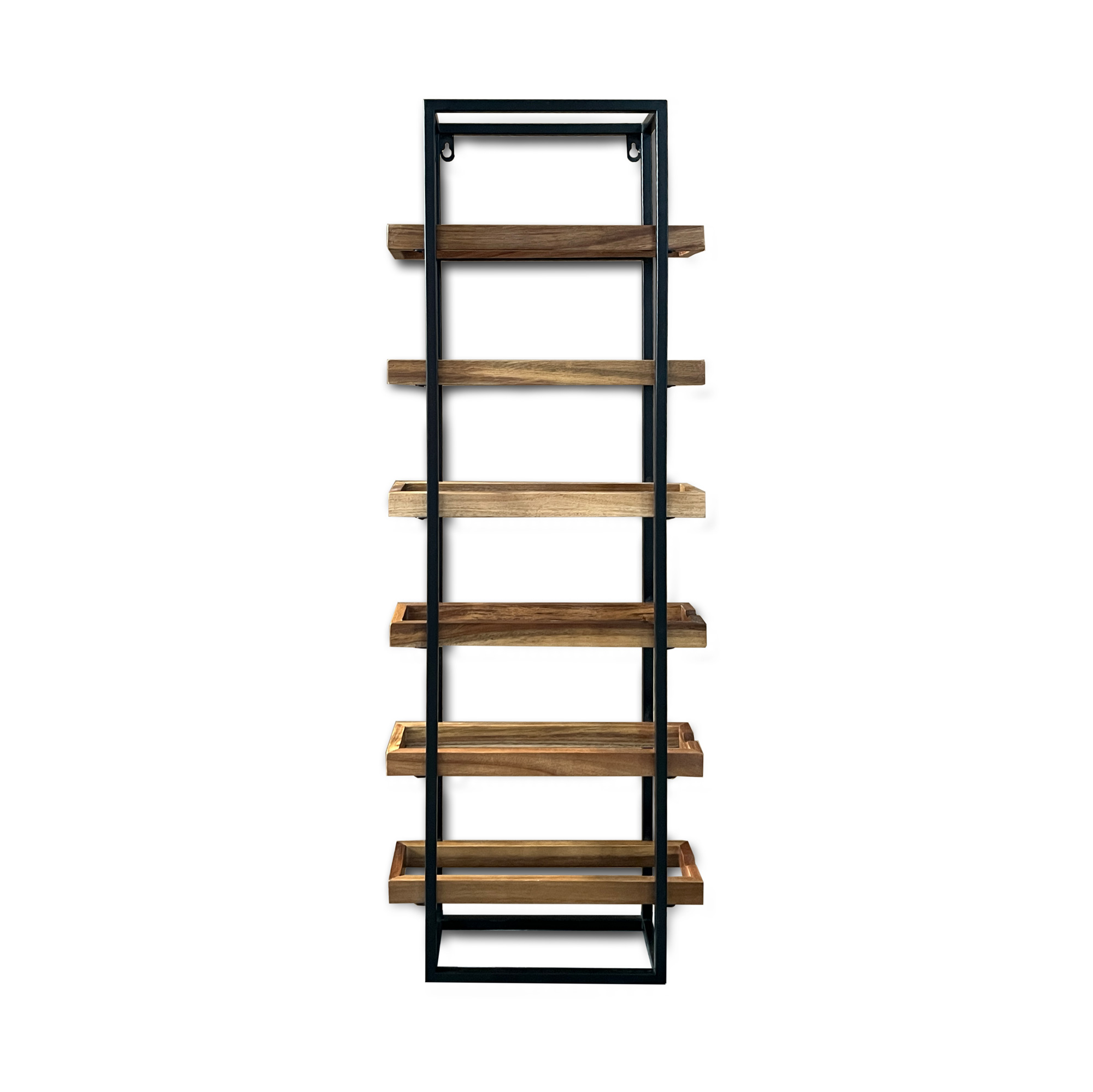 Weinregal 'Carter', Akazienholz und Eisen, H 90 cm, B 33 cm, L 11,5 cm