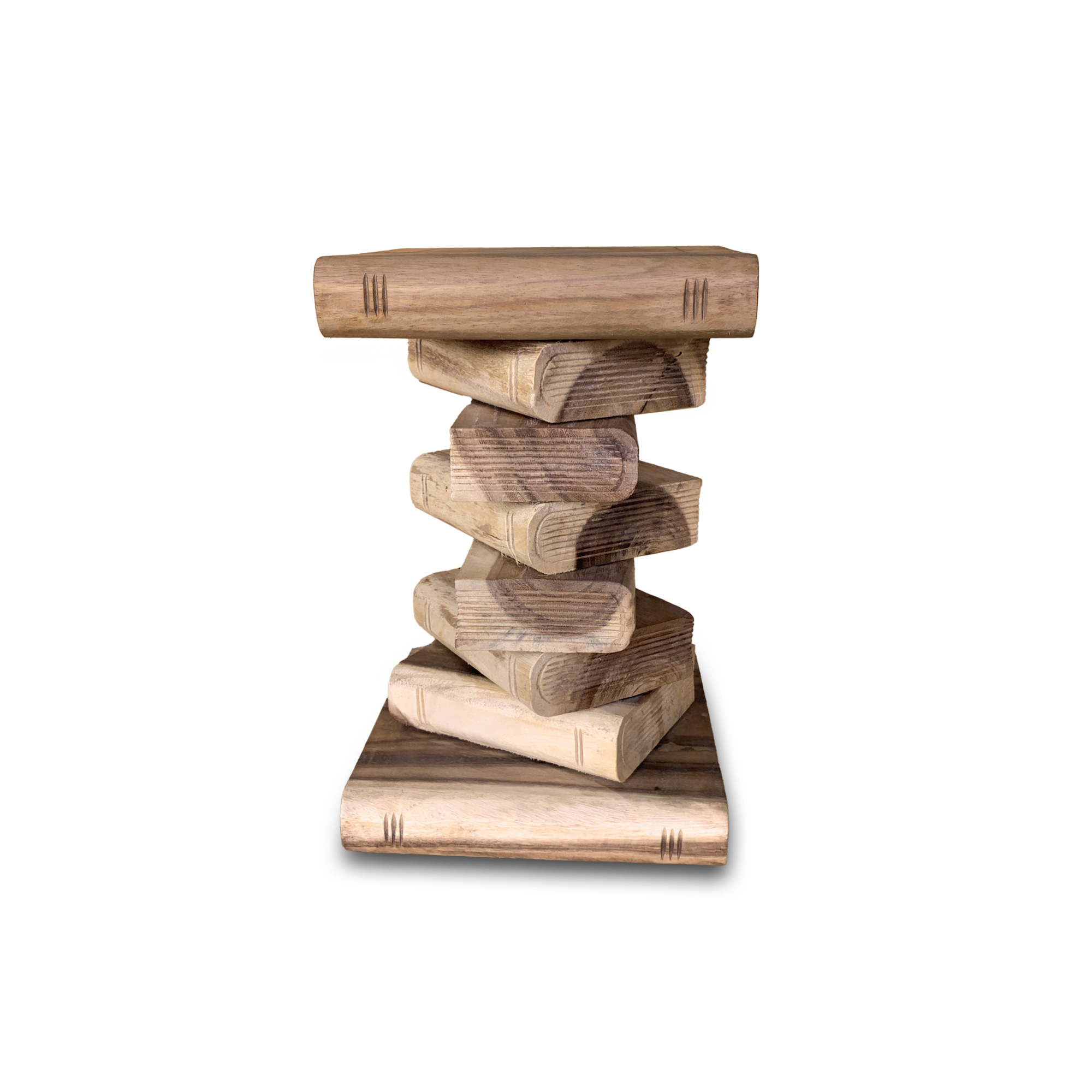 Bücherstapel, Akazienholz, H 50 cm, T 33 cm, B 33 cm