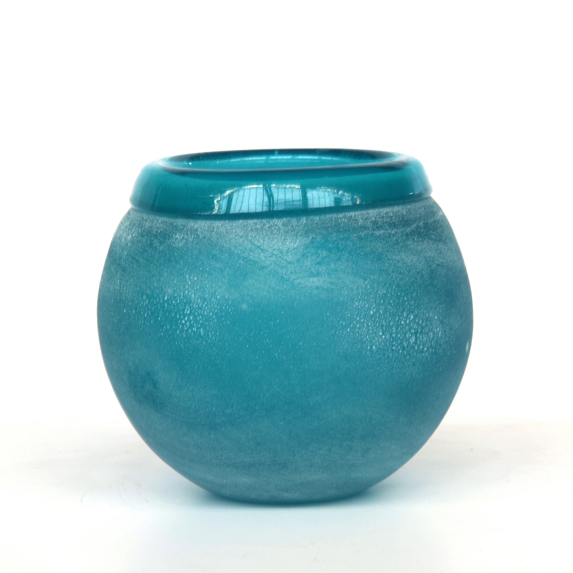 Glasvase 'Pitoni', frostblau, Ø14, H 13cm