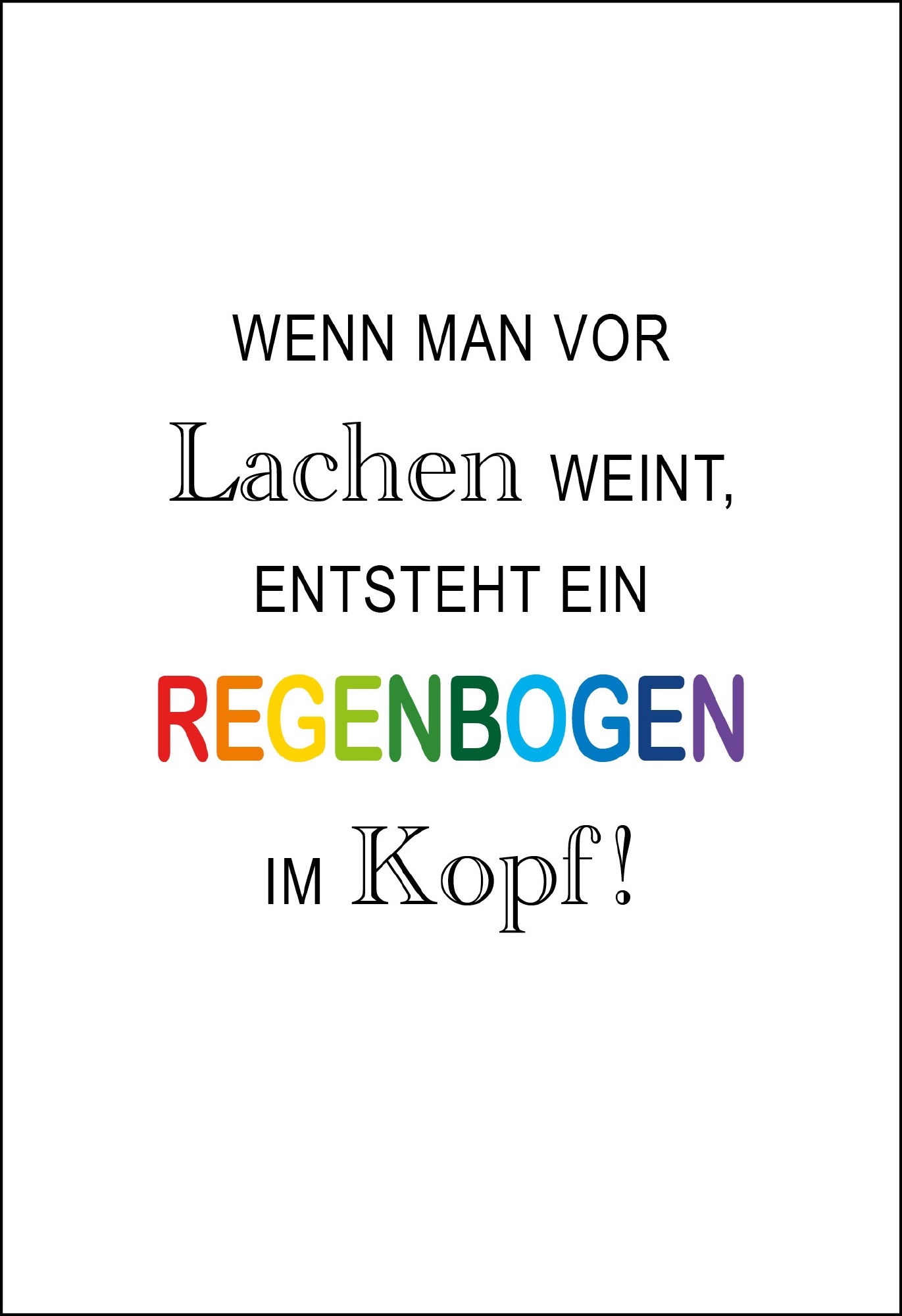 Postkarte 'Wenn man vor Lachen weint'