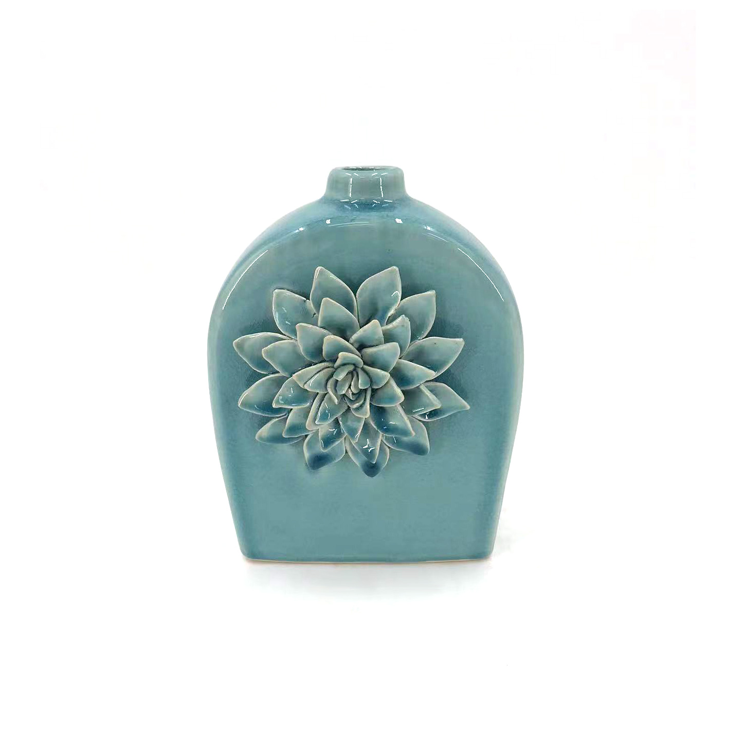 Vase 'Reynard' blau, B 15 cm, H 20 cm, L 9,5 cm