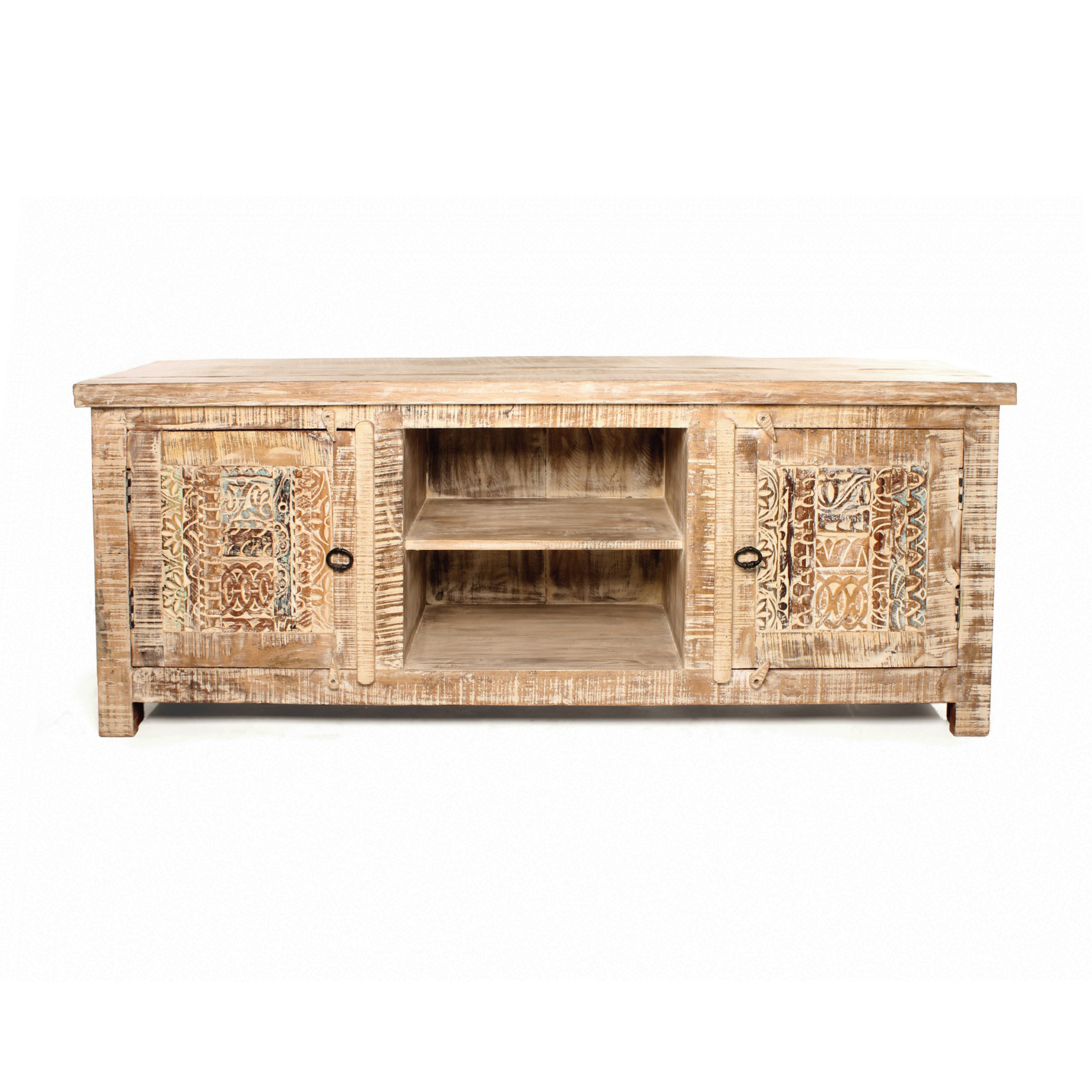 TV-Board 'Sharina', aus Mangoholz, braun, T 43 cm, B 160 cm, H 60 cm
