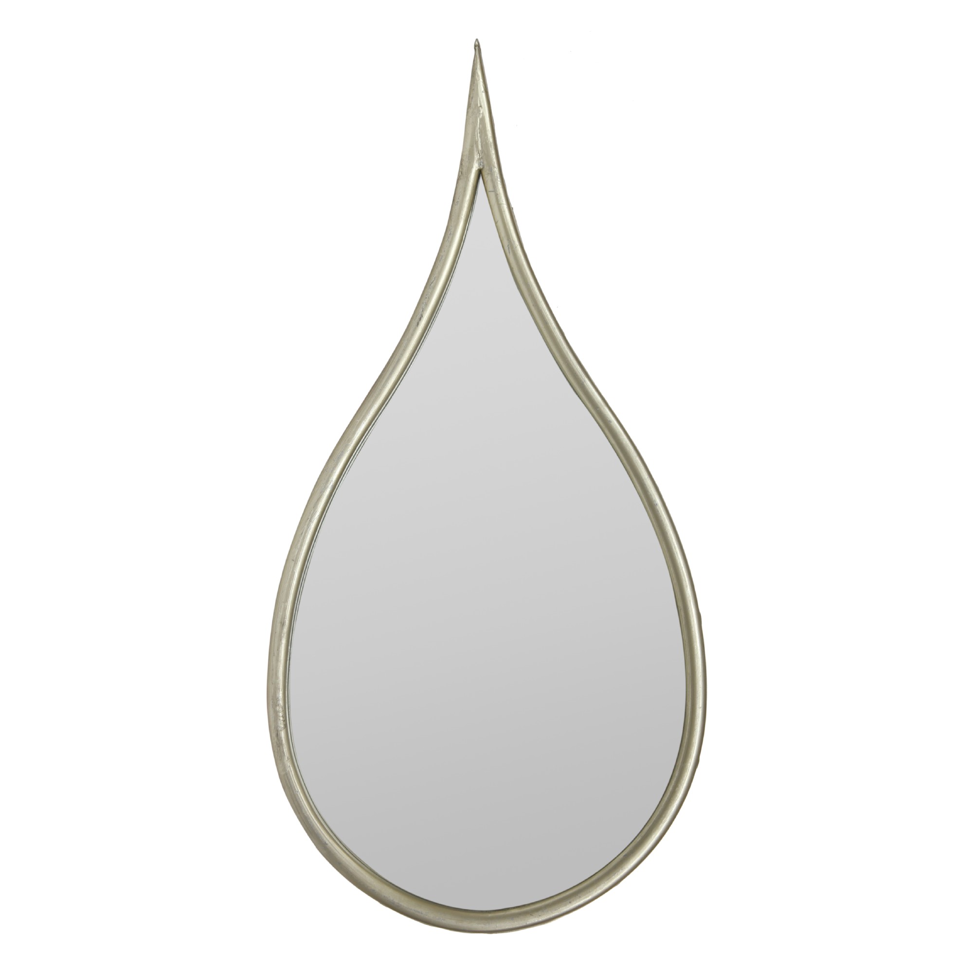 Metall-Spiegel 'Goutte', antik silber, B 27,5 cm, H 57,5 cm, T 2,5 cm
