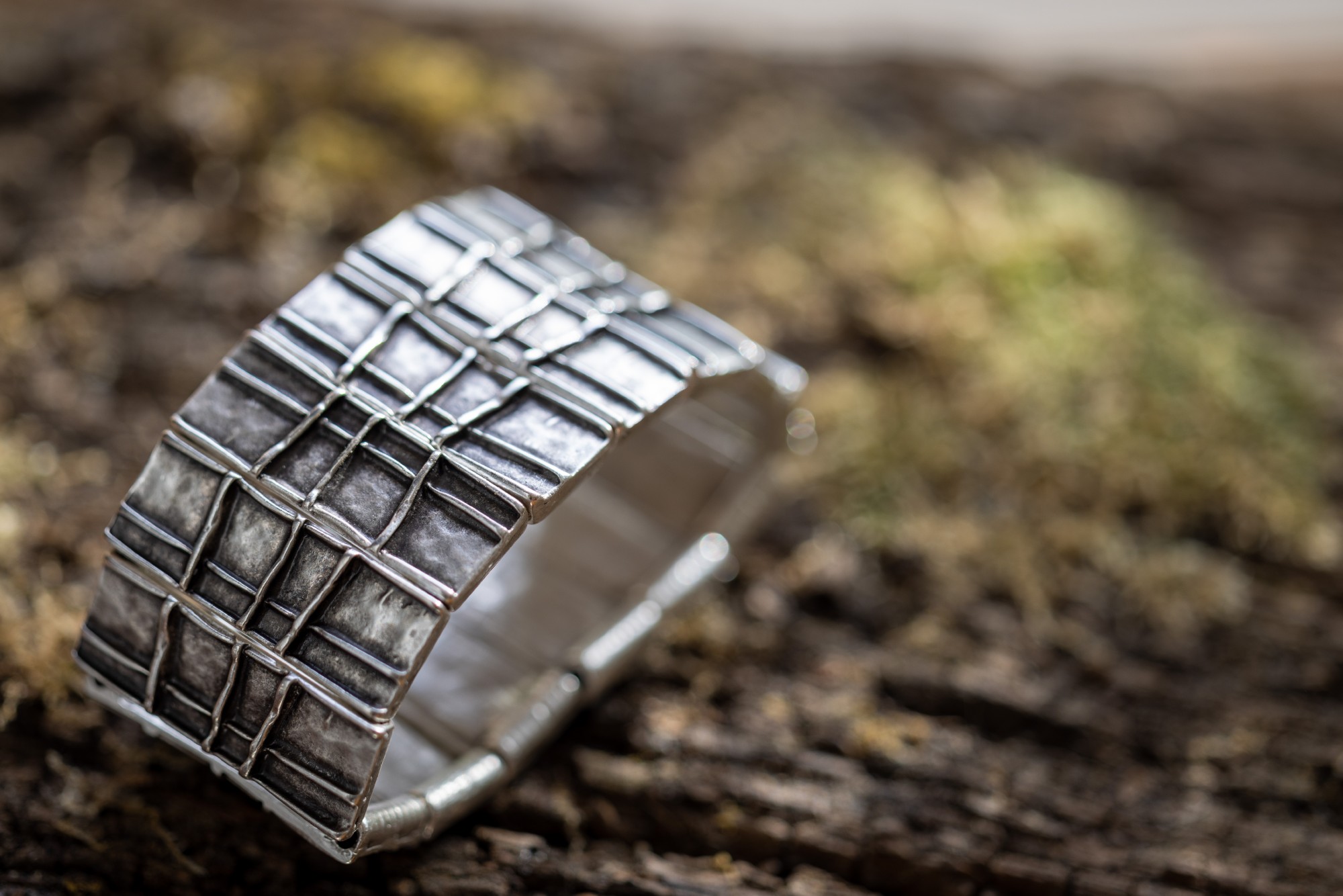 Armband, Zamak-Legierung, silber, B 3,5 cm, L 9 cm