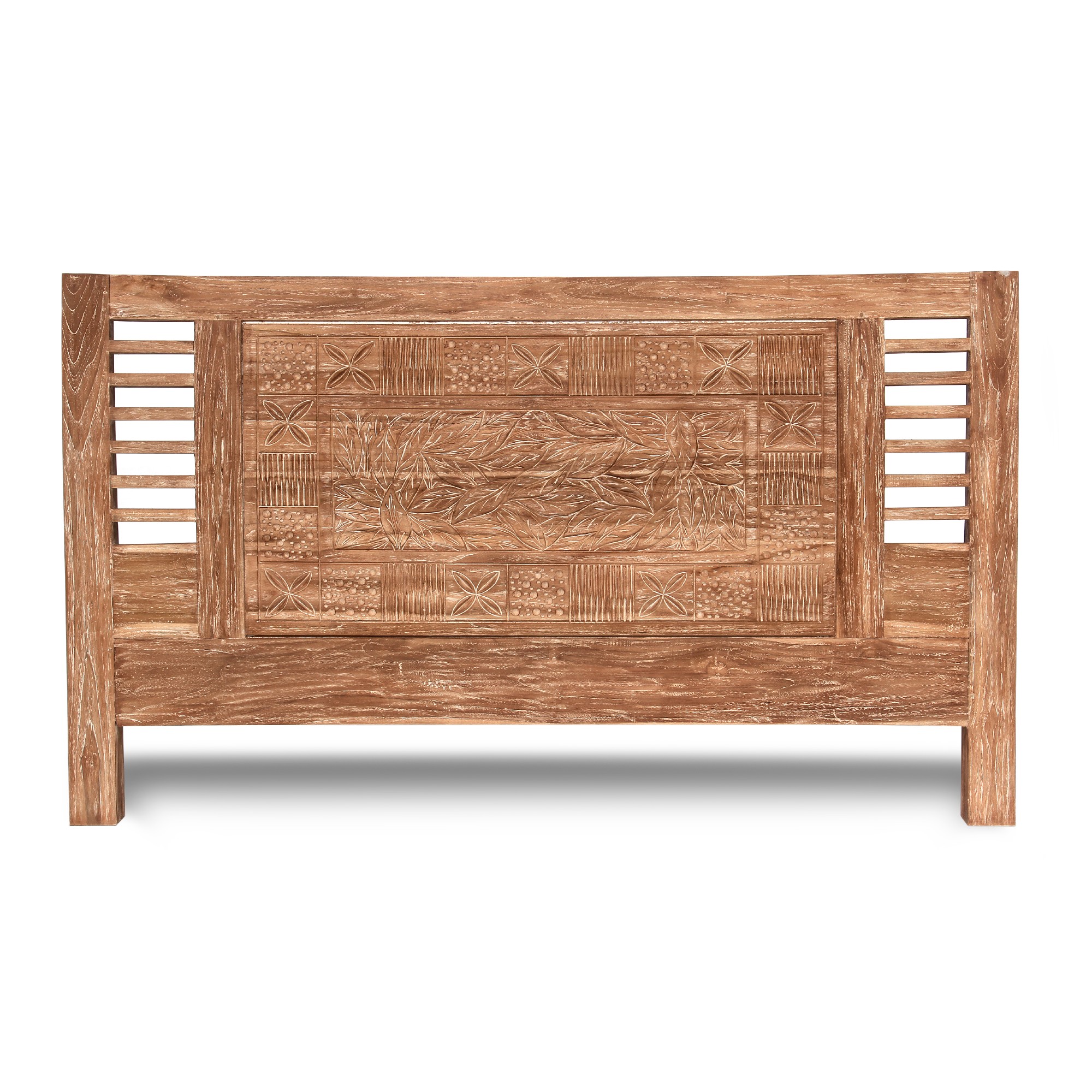 Bett aus massivem Teakholz, braun