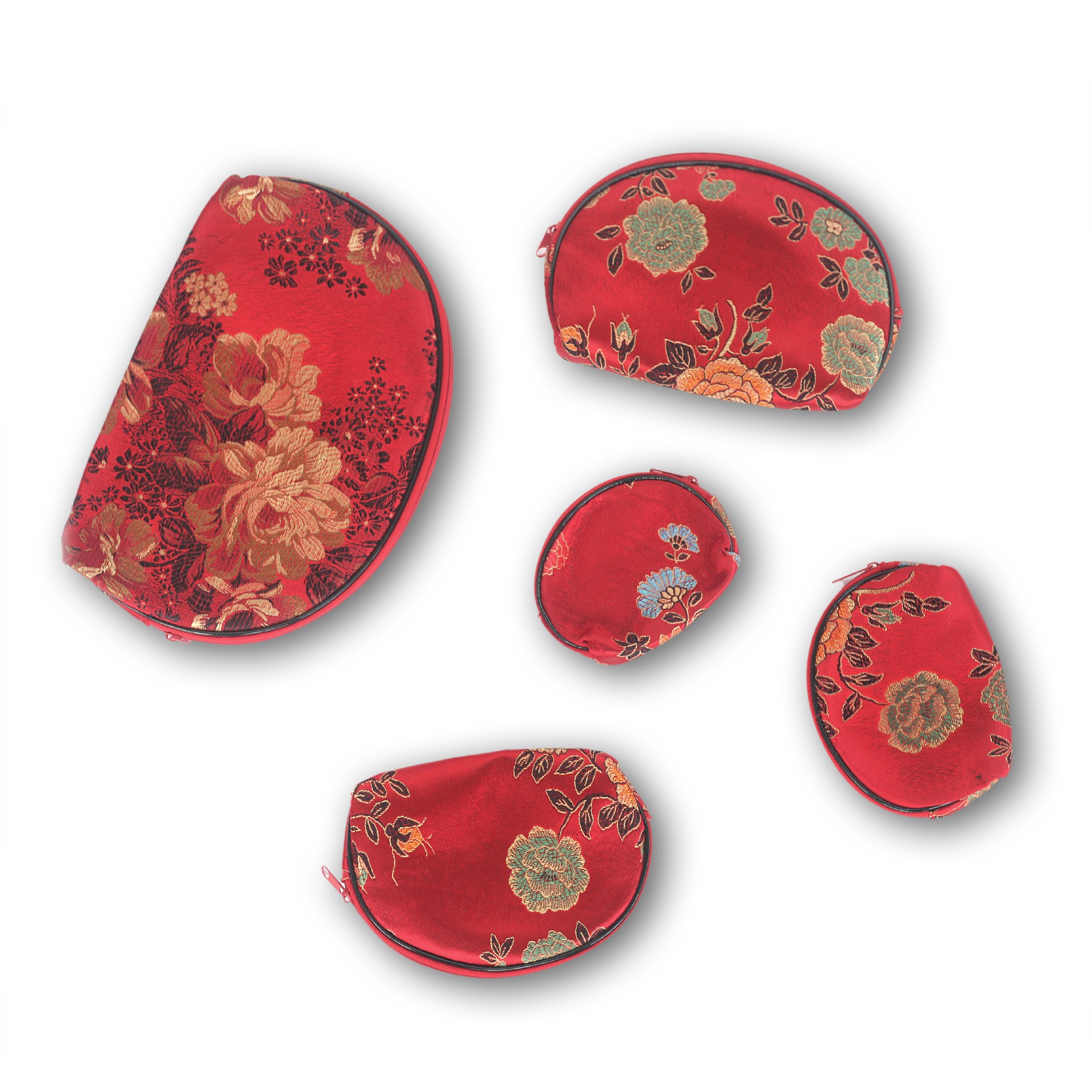 Etui 5er Set, rot, gold