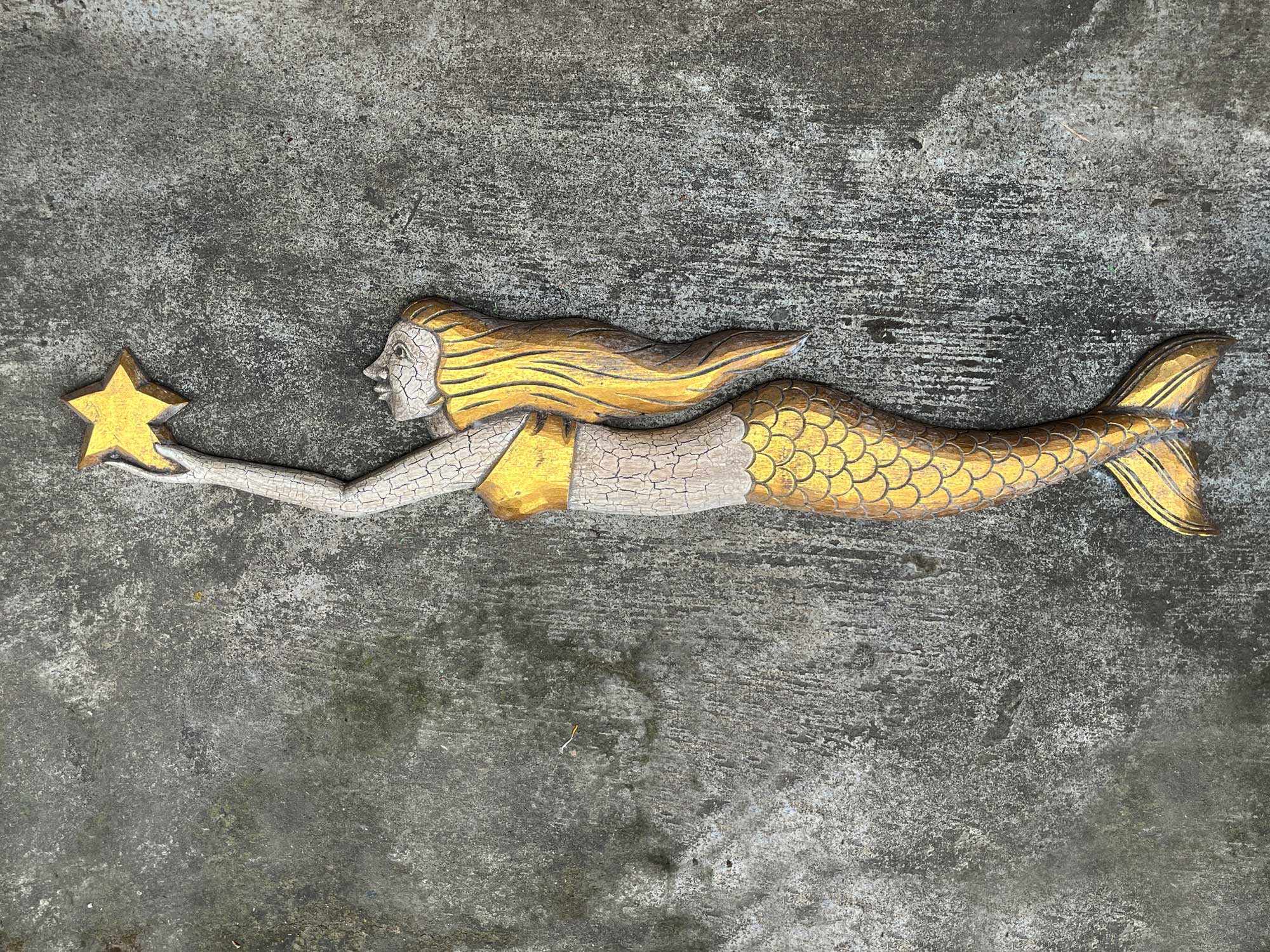 Meerjungfrau 'Star' links, weiß-gold, B 100 cm, H 19 cm