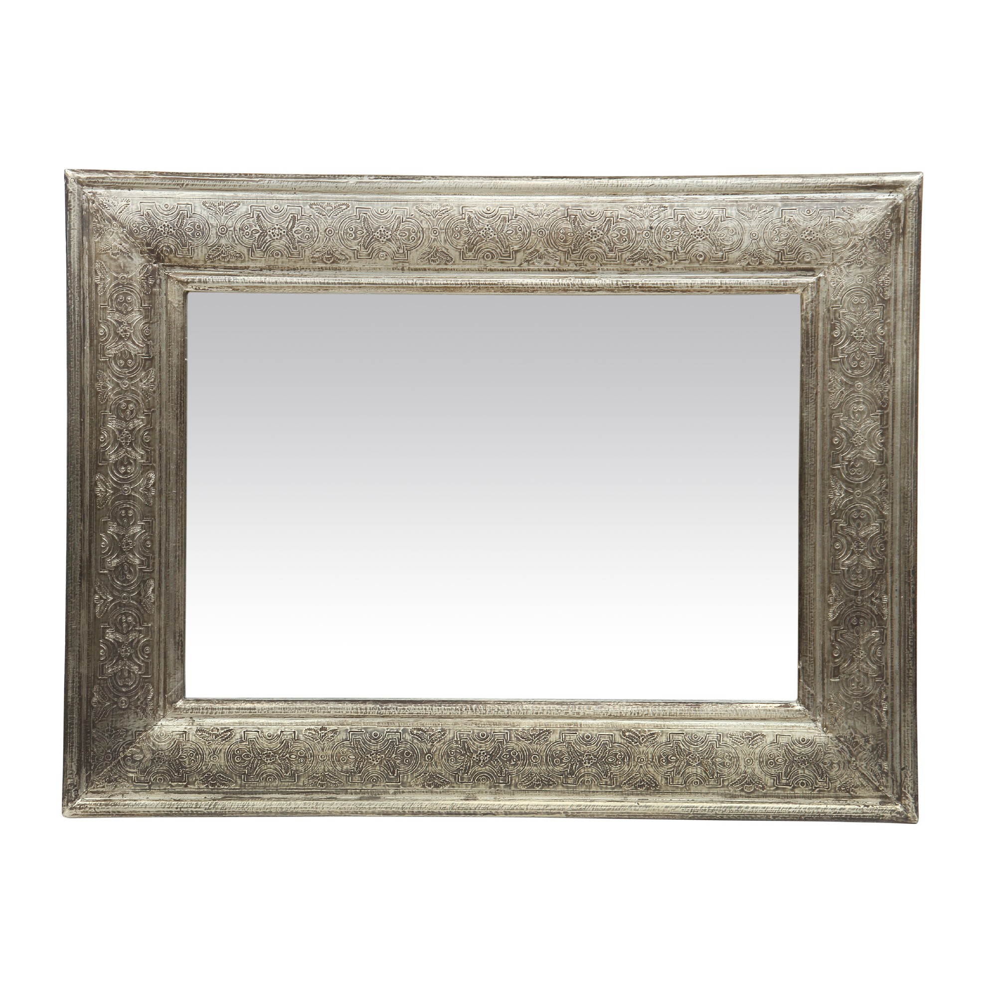 Spiegel mit Metallrahmen, silber, B 45 cm