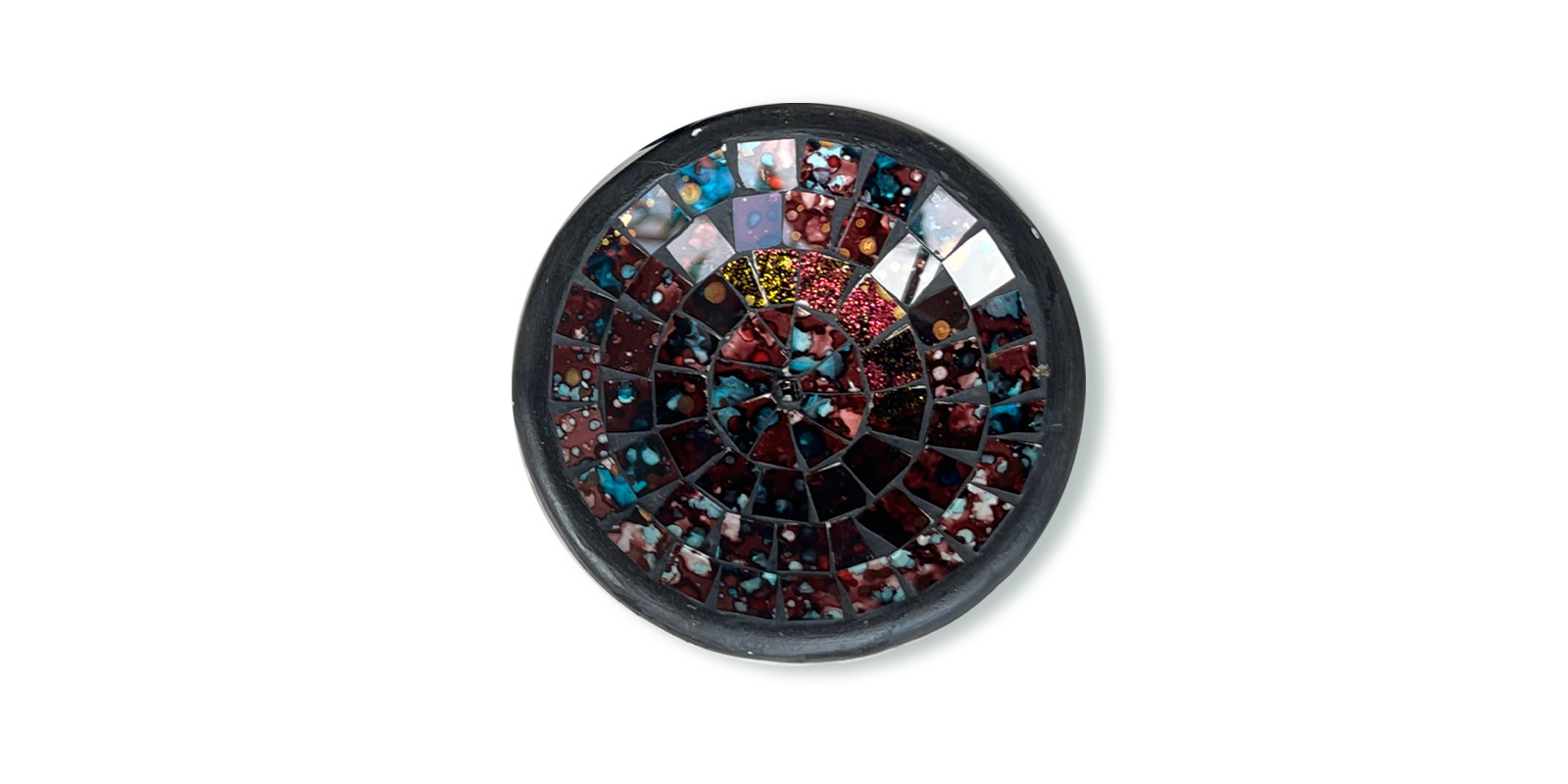 Mosaikteller 'Bali Winter', multicolor, Ø 12 cm, H 2,5 cm