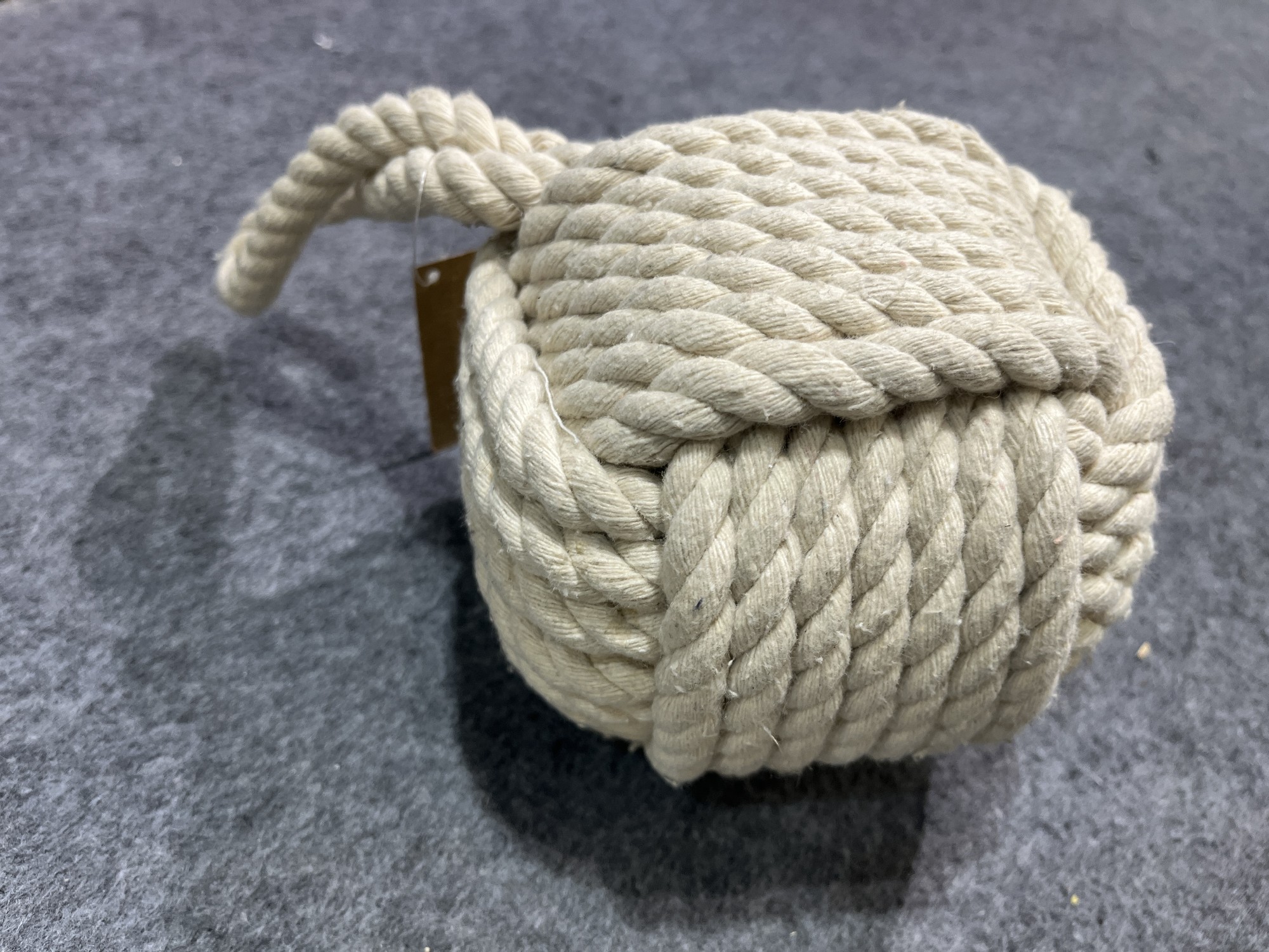 Türstopper aus Baumwolle, natur-weiß, B 15 cm, T 15 cm, H 33 cm