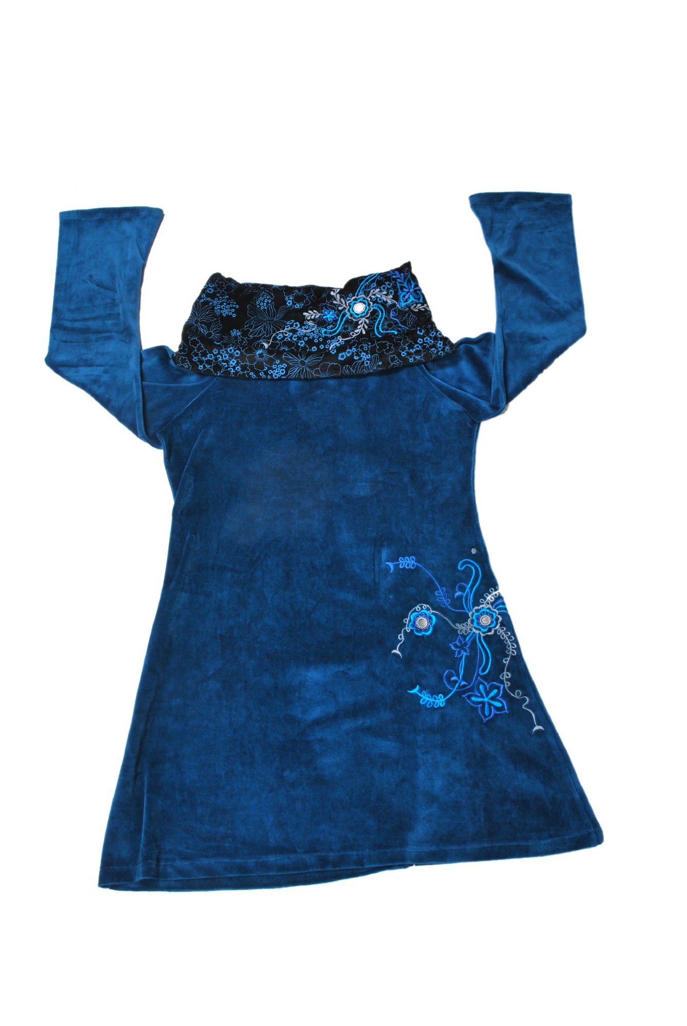 Kleid 'Frielas' M, braun, blaugrün, T 86,5 cm, B 47 cm