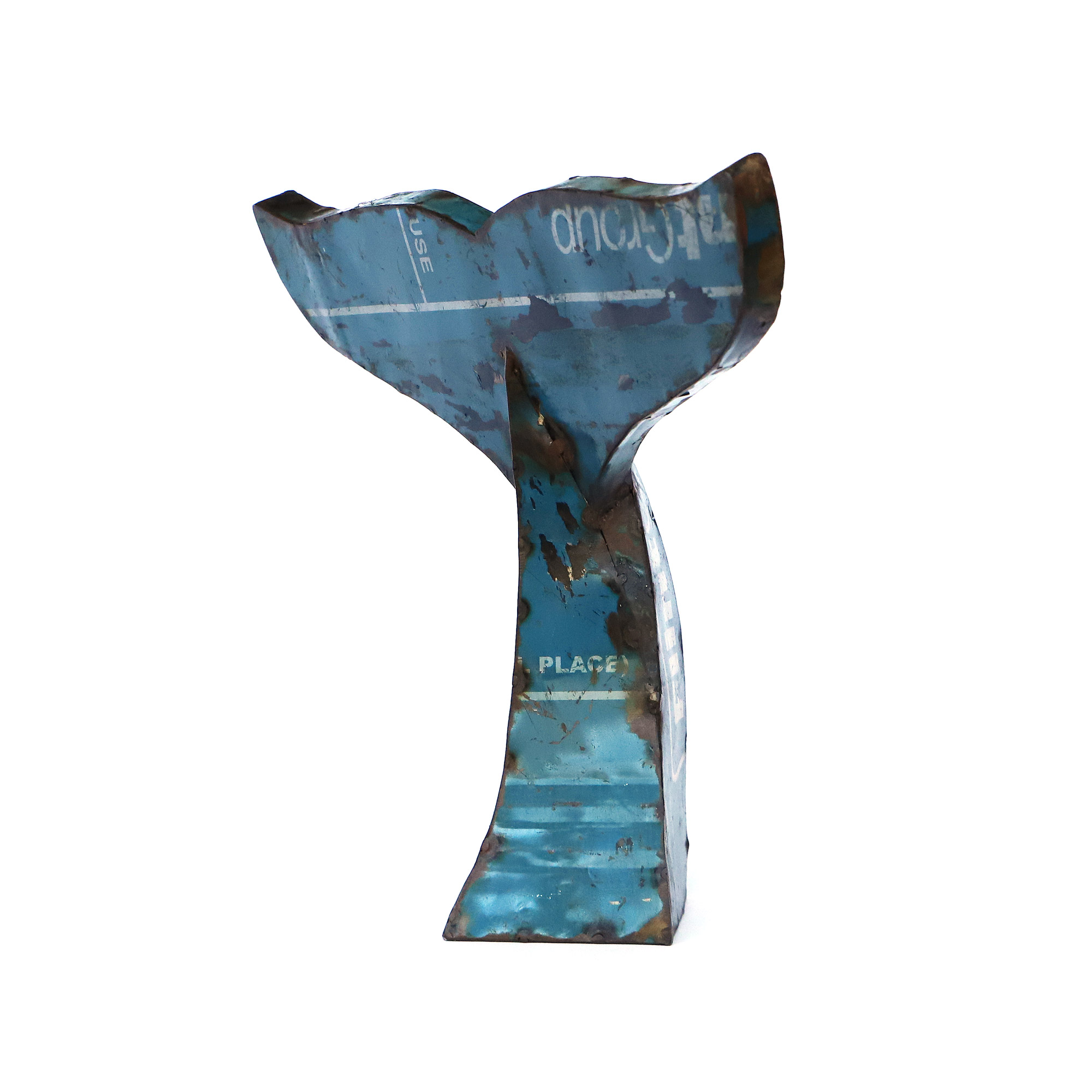 Metallfigur 'Walflosse', B 37 cm, L 12 cm, H 30 cm