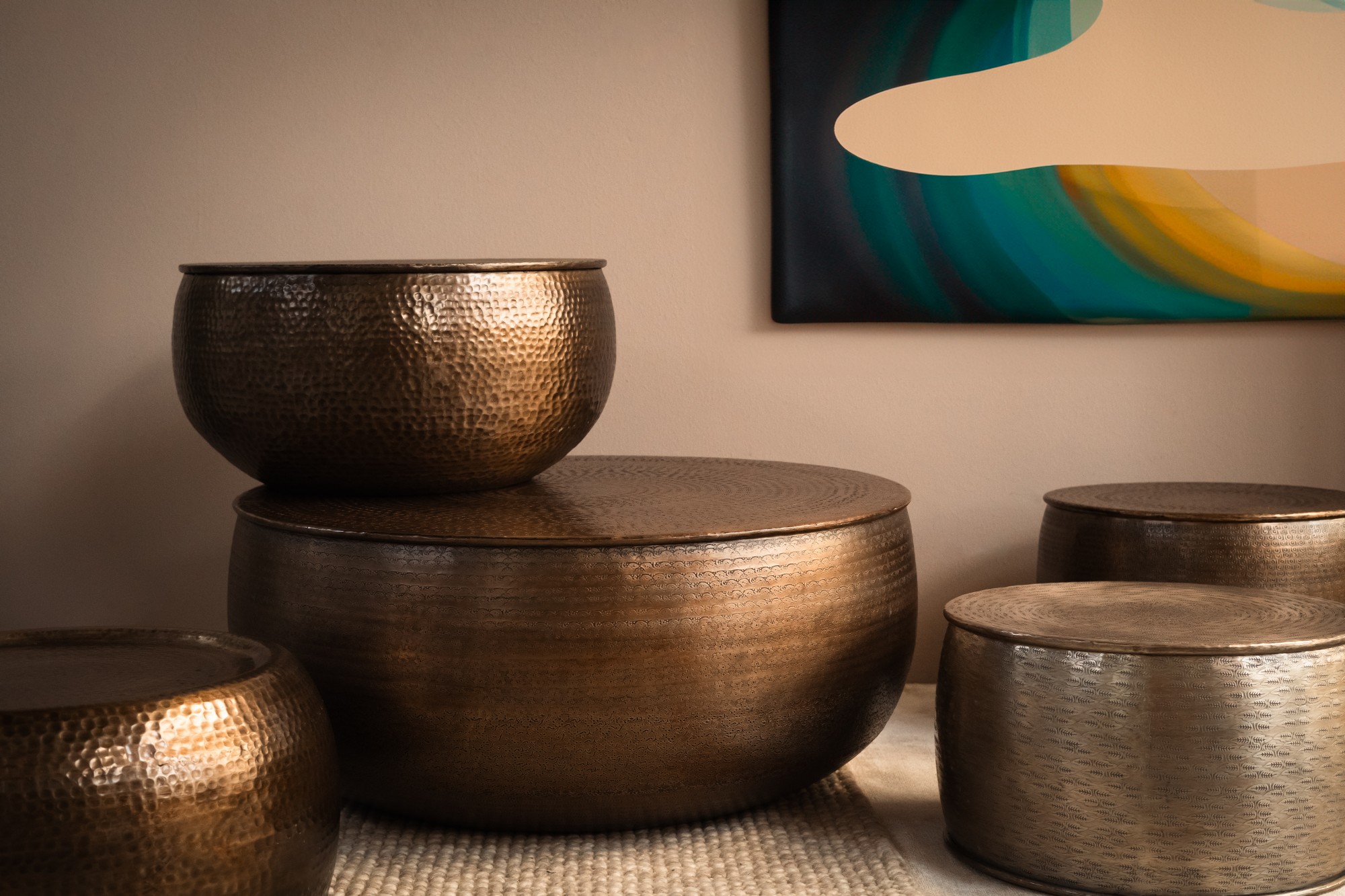 Kaffeetisch 'Hira', bronze, Ø 90 cm, H 40 cm