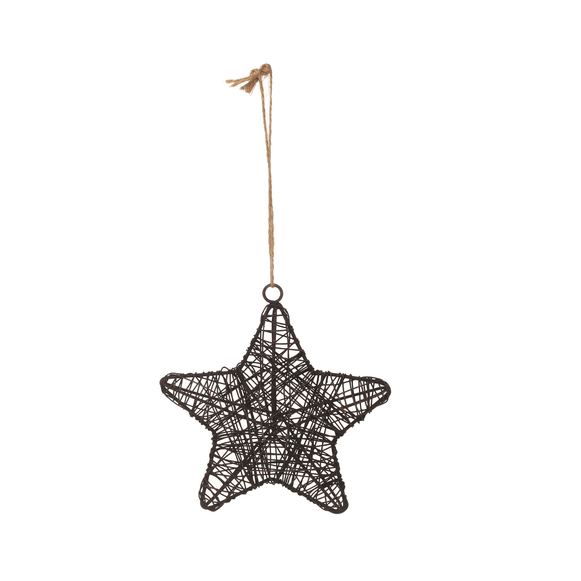 Baumanhänger 'Stern' aus Draht, antik-braun, Ø 13 cm, L 4 cm