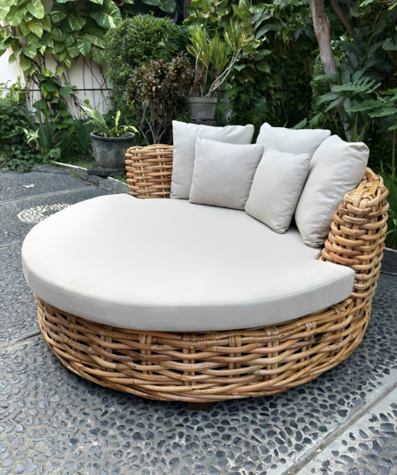 Daybed 'Belice' aus Rattan, Ø 155 cm, H 67 cm