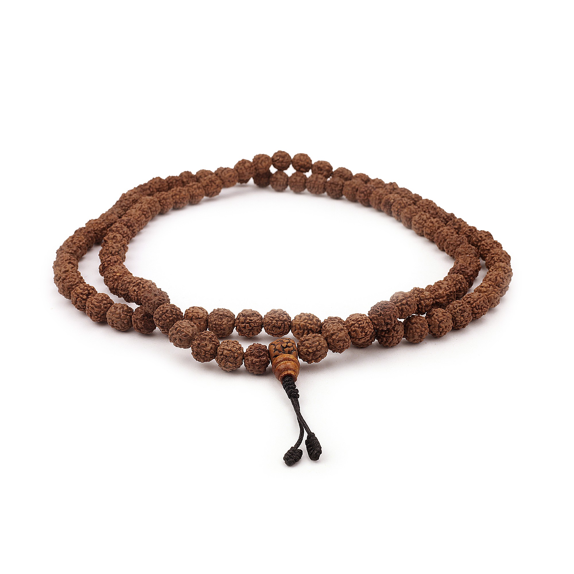 Mala Gebetskette aus Rudraksha-Samen, braun, L 104 cm, B 1 cm
