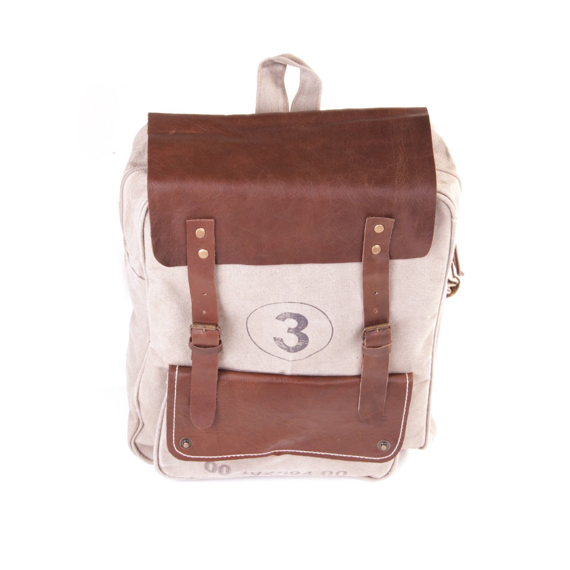 Rucksack "Three", beige/braun, B 33 cm, H 42 cm