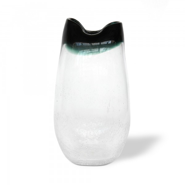 Glasvase, klar, dunkelgrün, Ø 16 cm, H 30 cm