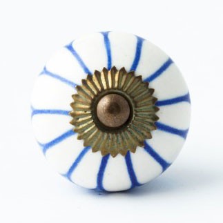 Türknauf rund, blau/weiß, Ø 4 cm