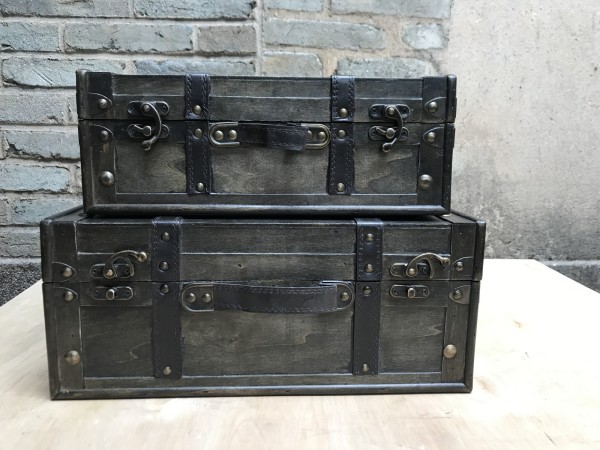 Kofferbox 'L', grau, schwarz, L 40 cm, B 30 cm, H 17 cm