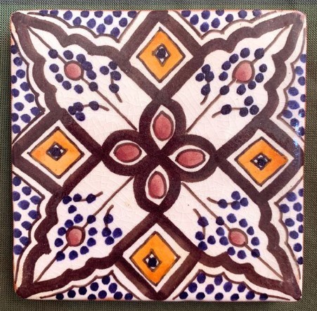 Kachel 'Koub', multicolor, H 10 cm, B 10 cm