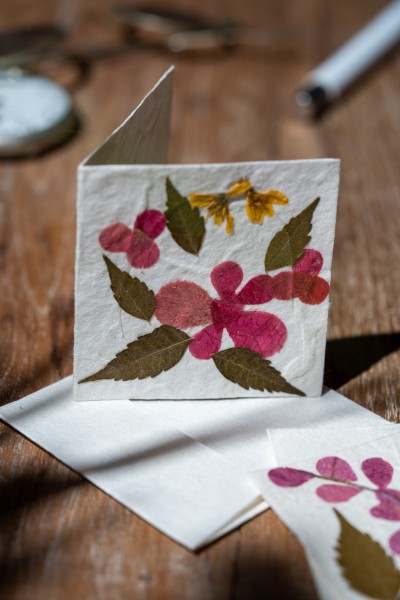 Grußkarte 'Blumen', mit Umschlag, B 7 cm, H 7 cm
