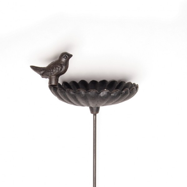 Vogeltränke mit Steckeisen, antik-braun, B 17 cm, H 89 cm