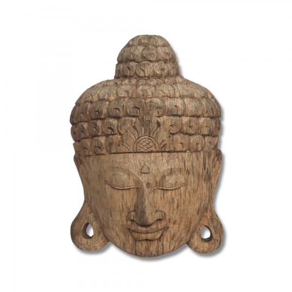Buddha-Maske, natur, B 21 cm, H 28 cm, T 9 cm