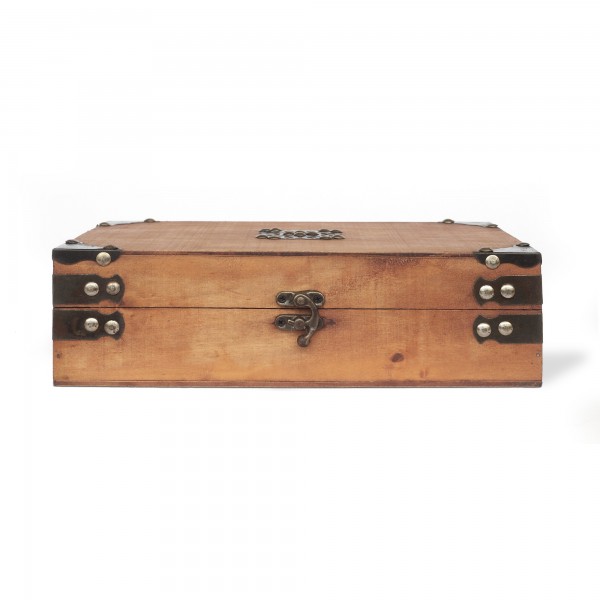 Kofferbox, braun, T 28 cm, B 17,5 cm, H 8 cm