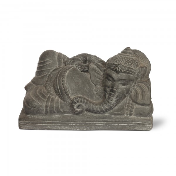 Ton-Skulptur 'Ganesha liegend', B 32 cm, H 19 cm, T 15 cm
