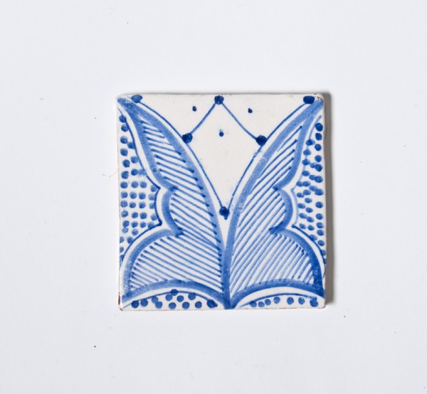Kachel papillon bleu, T 10 cm, B 10 cm, H 1 cm