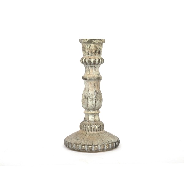 Kerzenständer 'Pahal', antik silber, H 24 cm, Ø 12 cm