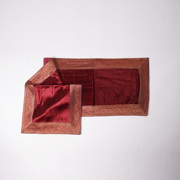 Tischläufer, rot/gold, L 150 cm, B 40 cm