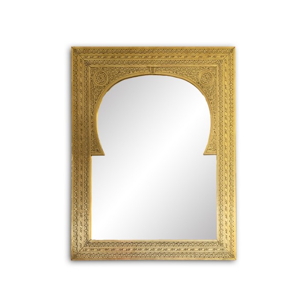 Spiegel im Messingrahmen, gold, H 85 cm, B 70 cm, L 1,5 cm