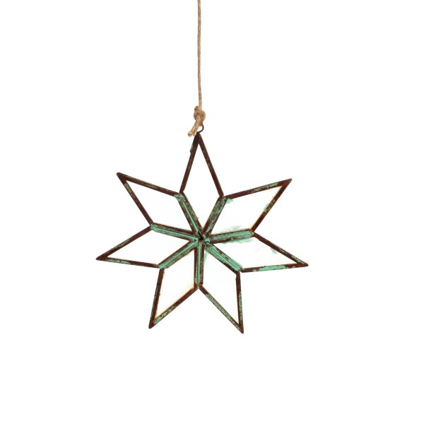 Ornament 'Stern', Metall und Glas, Ø 14,5 cm