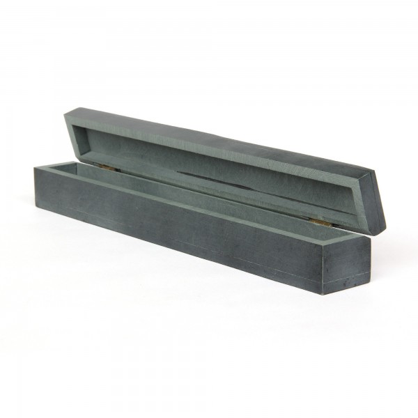 Räucherstäbchenbox aus Speckstein, grau, T 30 cm, B 4 cm, H 5 cm
