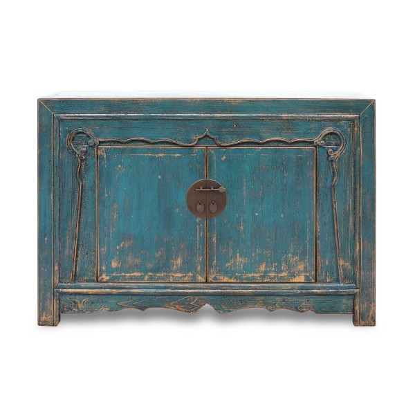 Blaues Sideboard mit 2 Türen, B 125 cm, H 85 cm, T 45 cm