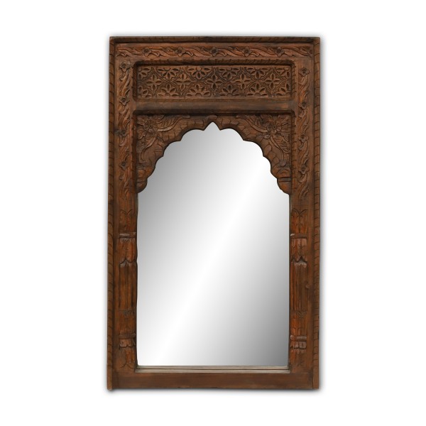 Indischer Bogen-Spiegel, Antikholz, H 125 cm, B 75 cm