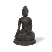 Buddha sitzend, grün, T 11 cm, B 10 cm , H 18 cm