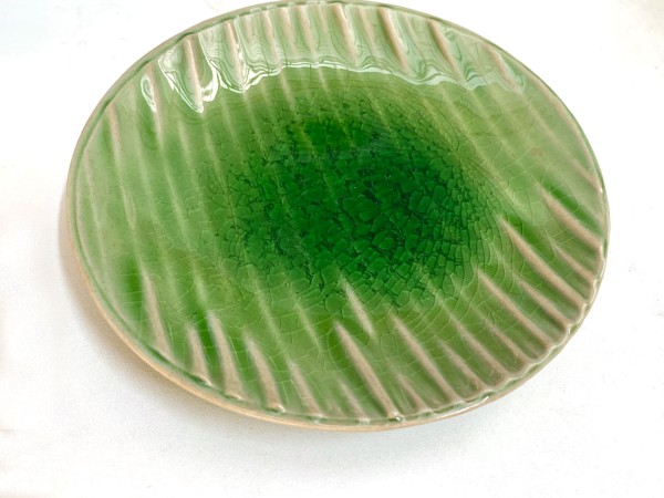 Keramik-Teller, grün, Ø 17 cm, H 2,5 cm