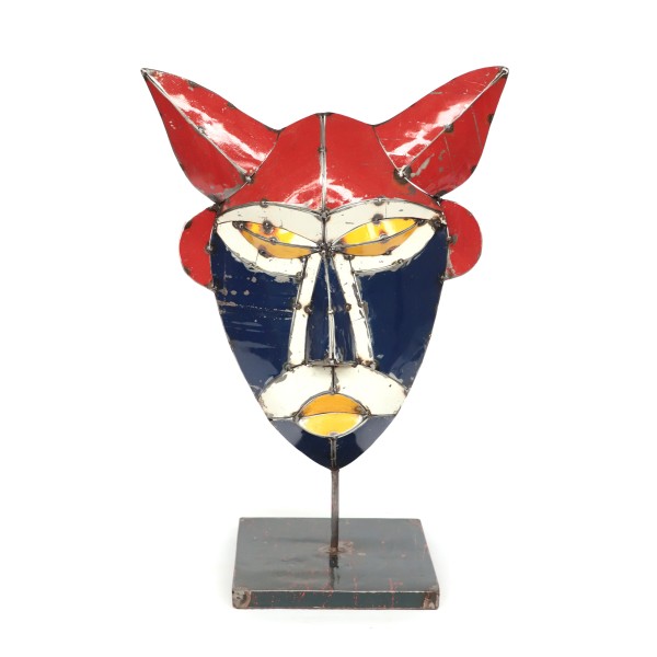 Maske 'Wikinger' aus Ölfässern, multicolor, H 58 cm, B 42 cm