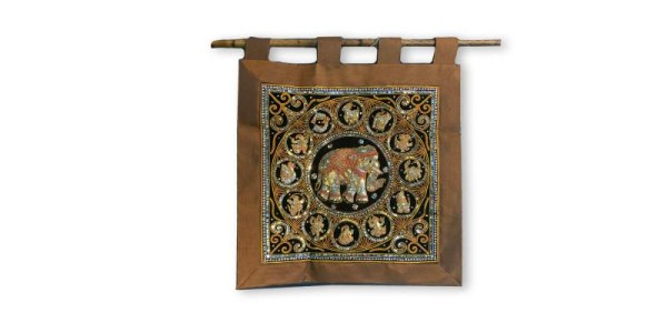 Textil-Wandbild 'Elefant', multicolor, H 60 cm, B 60 cm