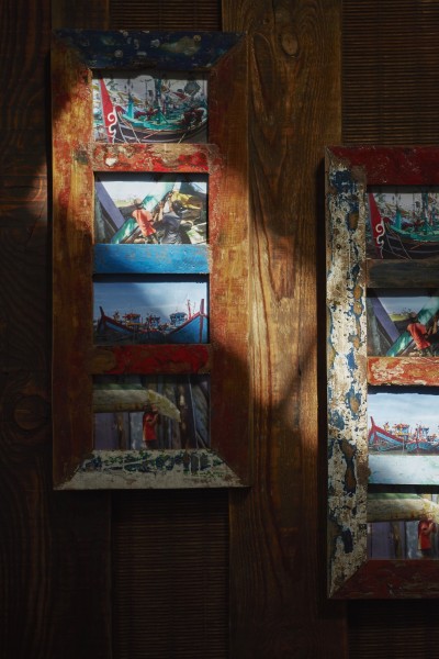 Fotorahmen aus Bootsholz, multicolor, T 3 cm, B 25 cm, H 60 cm
