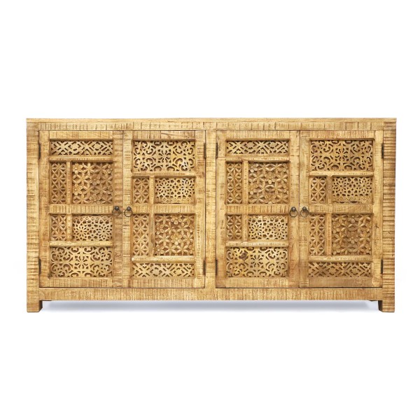 Sideboard 'Shibali' aus Mangoholz, natur, B 180 cm, H 95 cm, L 40 cm