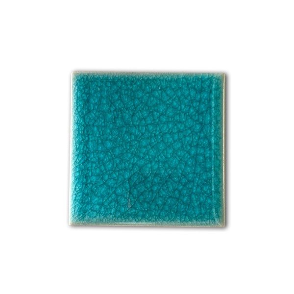 Fliese 'Craquele' blaugrün, L 10 cm, B 10 cm